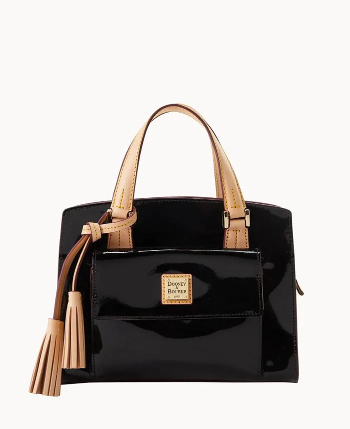 Patent Small Satchel Black Woman Dooney and Bourke Satchels