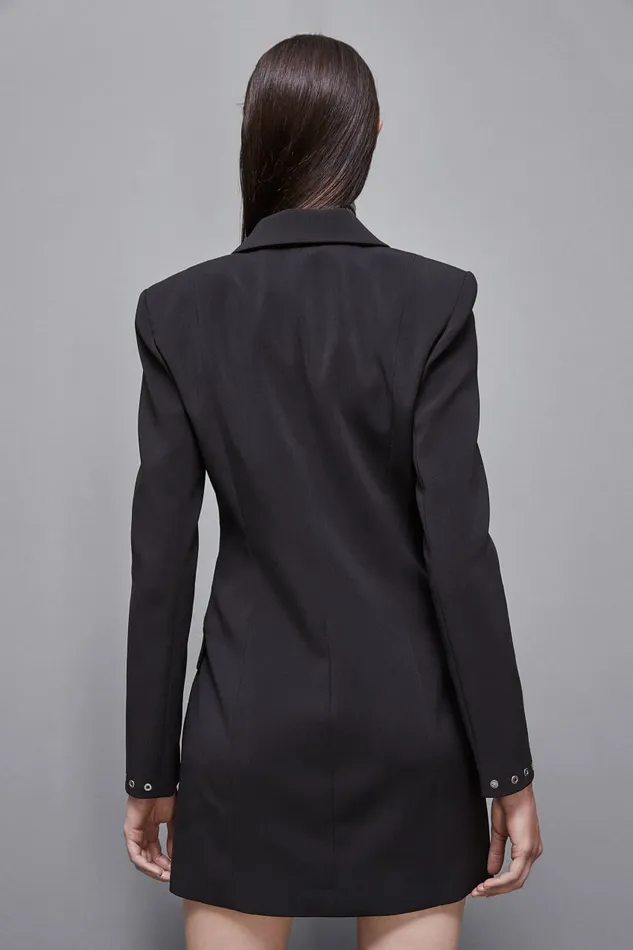 Patrizia Pepe Dresses Essential Crepe Blazer Dress Black 8211 Women