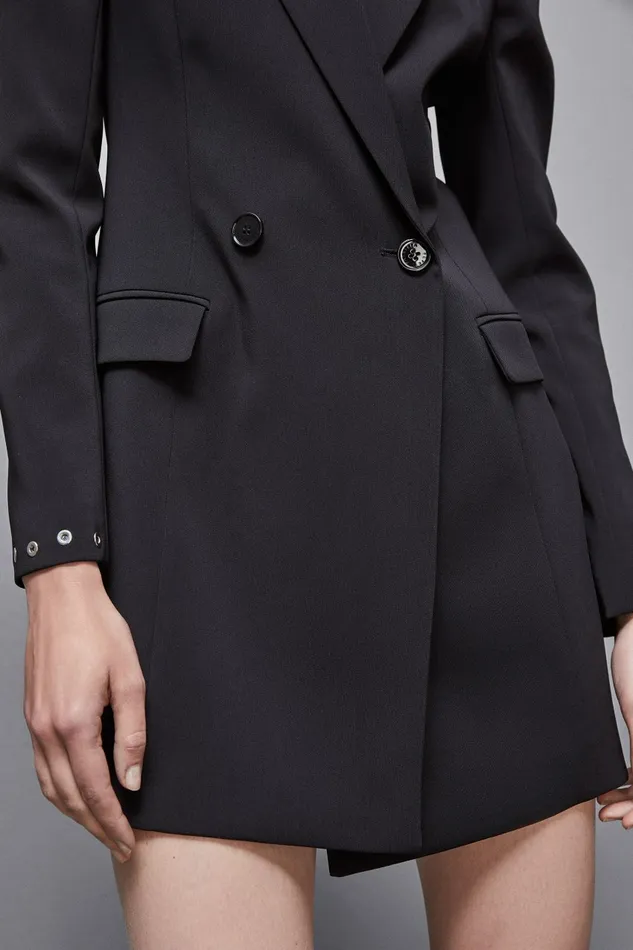 Patrizia Pepe Dresses Essential Crepe Blazer Dress Black 8211 Women