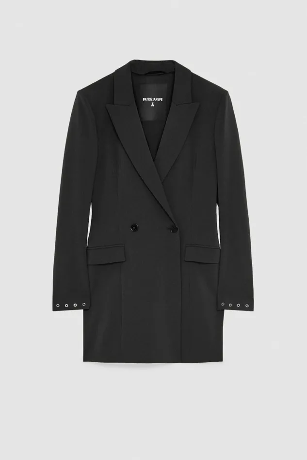 Patrizia Pepe Dresses Essential Crepe Blazer Dress Black 8211 Women