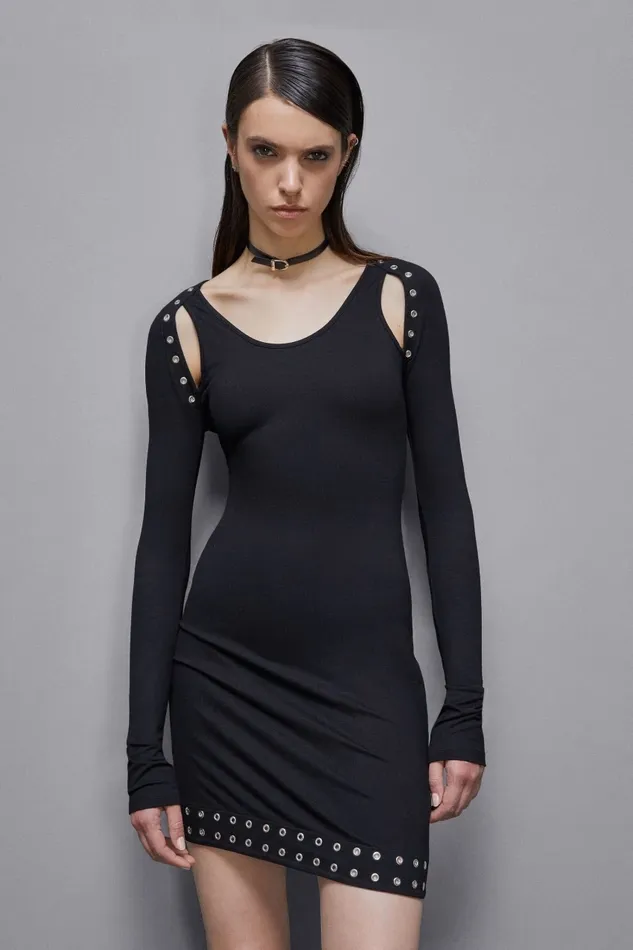 Patrizia Pepe Dresses Viscose Mini Dress Black 8211 Women