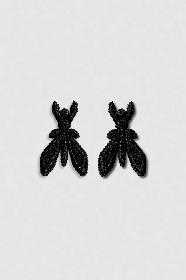 Patrizia Pepe Earrings Brass And Glass Earrings With Rhinestones Black 8211 Women Patrizia Pepe Earrings Brass And Glass Earrings With Rhinestones Black 8211 Women
