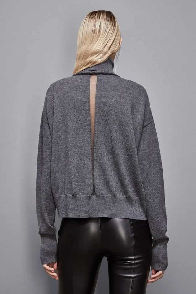 Patrizia Pepe Knitwear Cropped Wool Sweater Grey 8211 Women