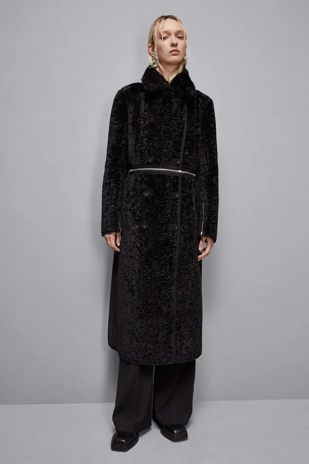 Patrizia Pepe Outerwear Reversible DoubleBreasted Coat Black 8211 Women