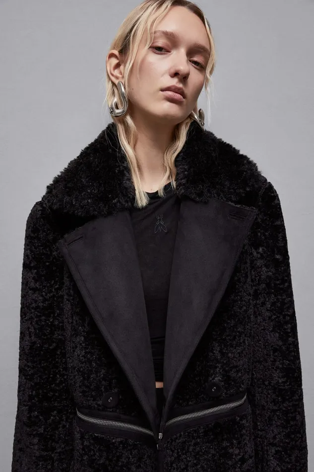 Patrizia Pepe Outerwear Reversible DoubleBreasted Coat Black 8211 Women