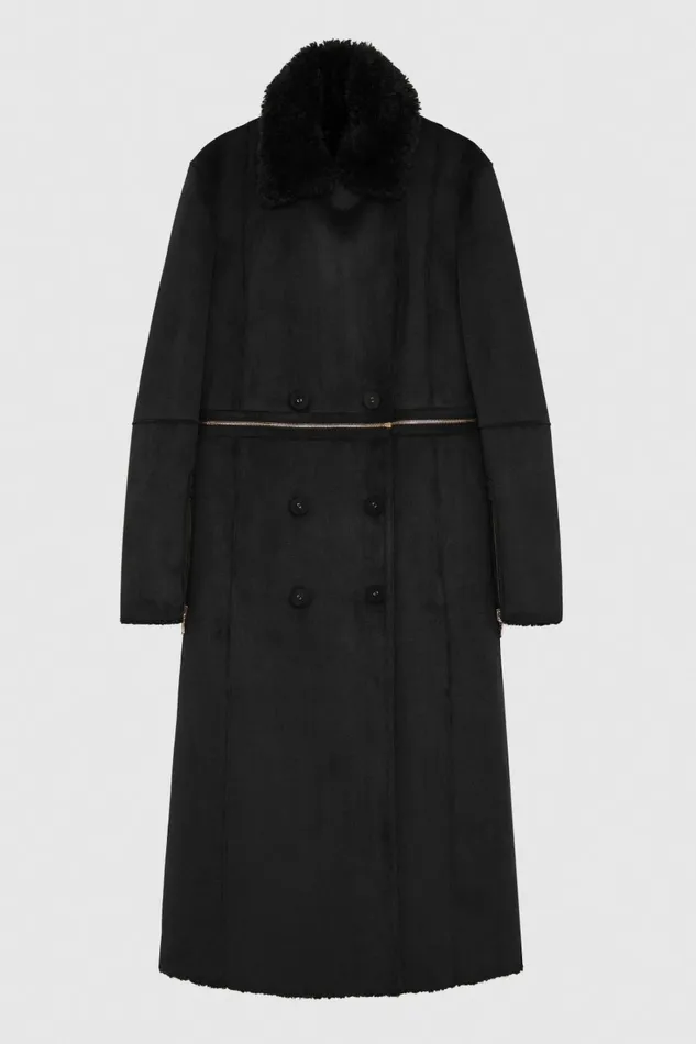Patrizia Pepe Outerwear Reversible DoubleBreasted Coat Black 8211 Women