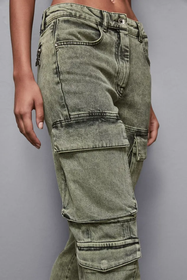 Patrizia Pepe Pants and Jeans Cargo Over Denim Pants Green 8211 Women