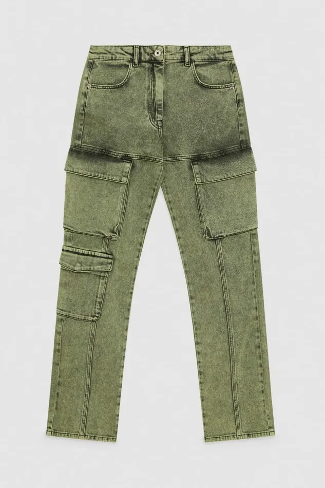 Patrizia Pepe Pants and Jeans Cargo Over Denim Pants Green 8211 Women