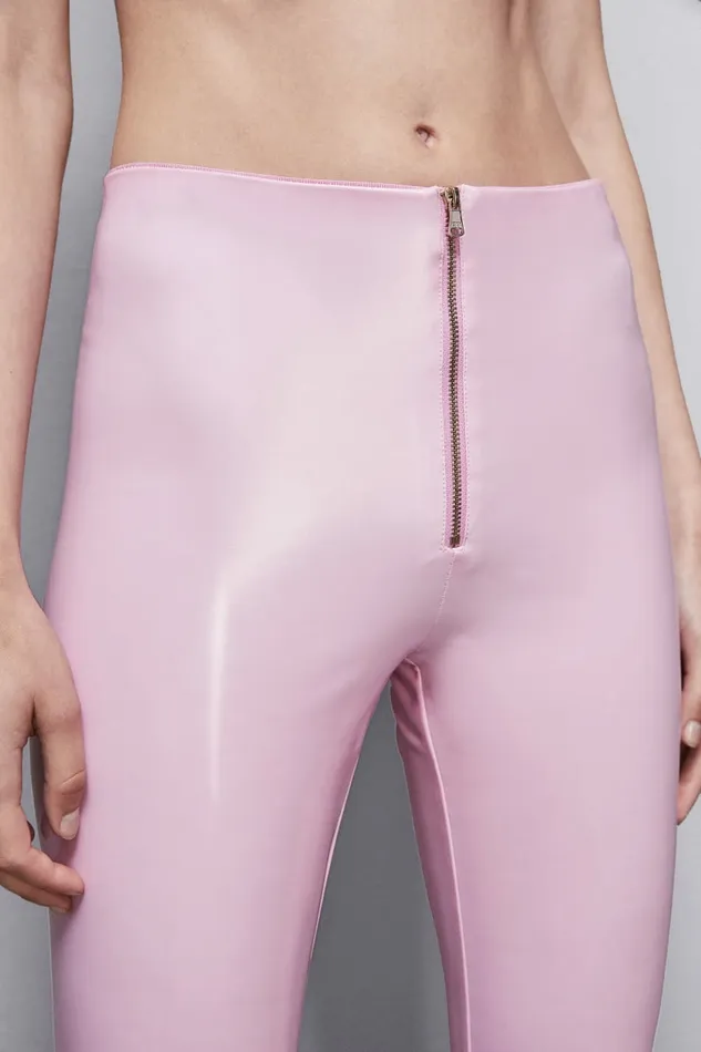 Patrizia Pepe Pants and Jeans HighWaisted Faux Leather Leggings Pink 8211 Women
