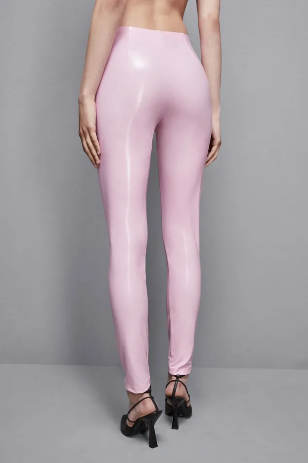 Patrizia Pepe Pants and Jeans HighWaisted Faux Leather Leggings Pink 8211 Women