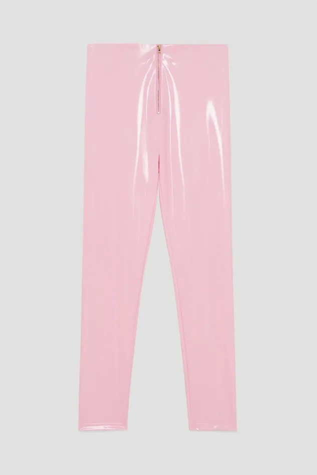 Patrizia Pepe Pants and Jeans HighWaisted Faux Leather Leggings Pink 8211 Women