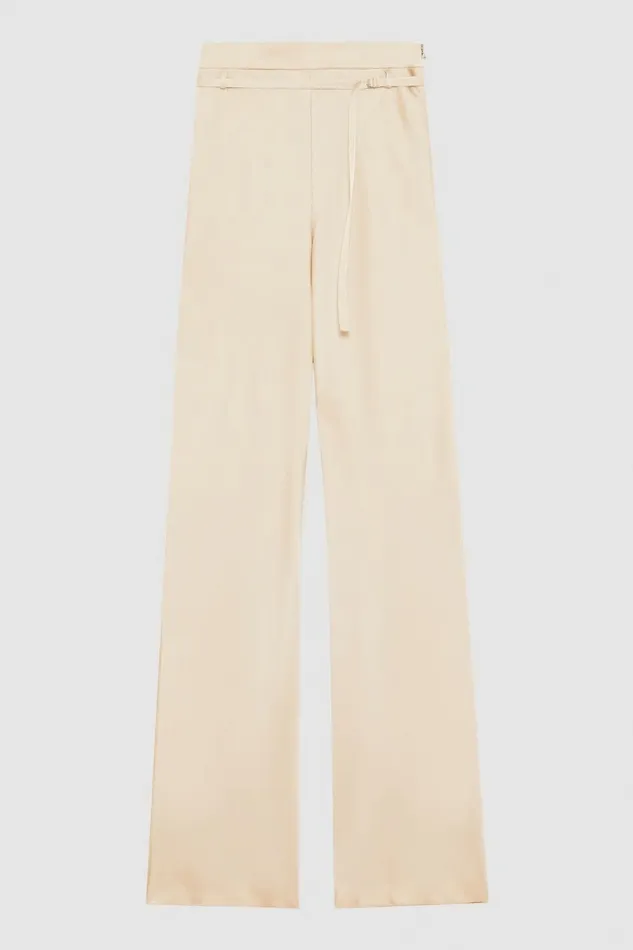 Patrizia Pepe Pants and Jeans Satin Pants With Strap Beige 8211 Women