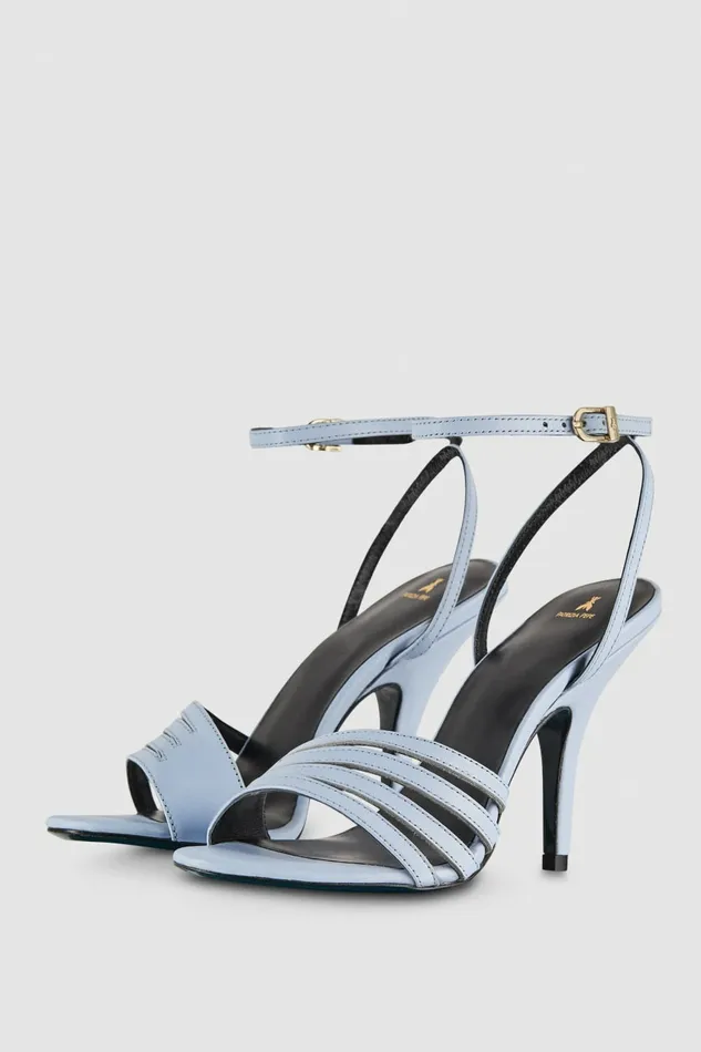 Patrizia Pepe Sandals Heeled Leather Sandals Light Blue 8211 Women
