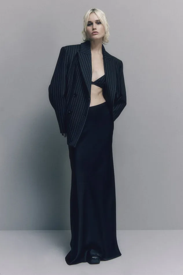 Patrizia Pepe Skirts Long LowWaisted Satin Skirt Black 8211 Women