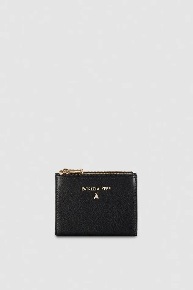 Patrizia Pepe Small Leather Goods Leather Wallet With Zipper Black 8211 Women