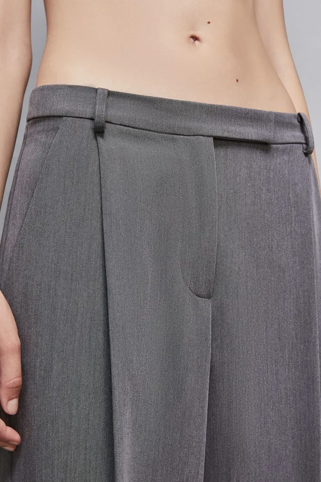 Patrizia Pepe Tailleur Essential Viscose Pleated Pants Grey 8211 Women