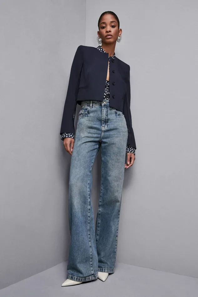 Patrizia Pepe Tailleur Gabardine Marsina Jacket Blue 8211 Women