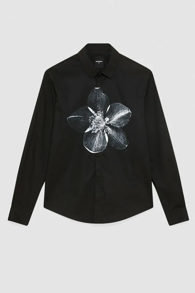 Patrizia Pepe Tops and Shirts Cotton Shirt With Print Black 8211 Men