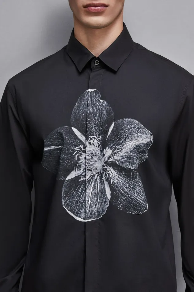 Patrizia Pepe Tops and Shirts Cotton Shirt With Print Black 8211 Men