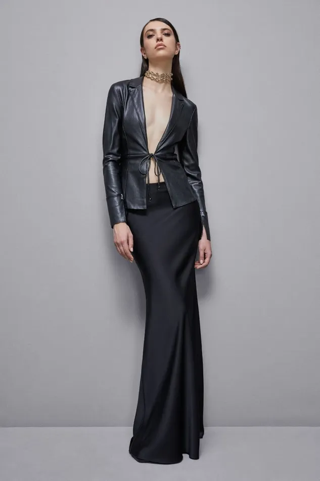 Patrizia Pepe Tops LeatherEffect Overshirt Jacket Black 8211 Women