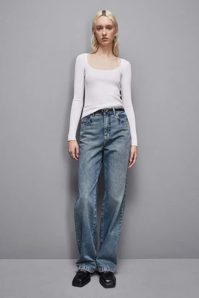 Patrizia Pepe Tops LongSleeved Knit With CutOut White 8211 Women
