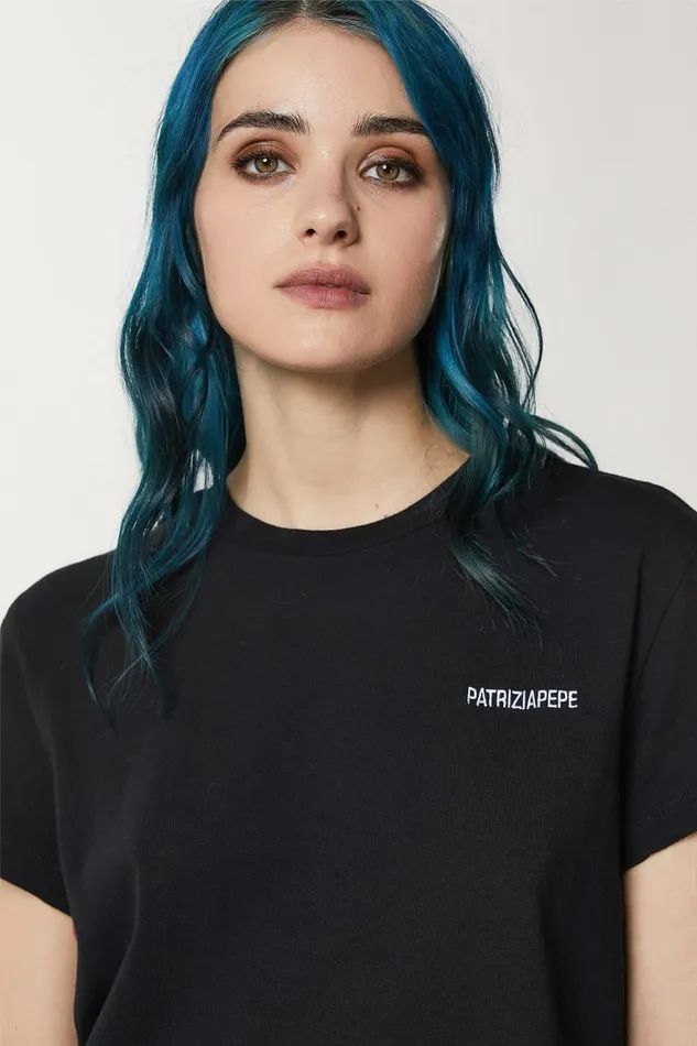 Patrizia Pepe Tops TShirt With Logo Black 8211 Women
