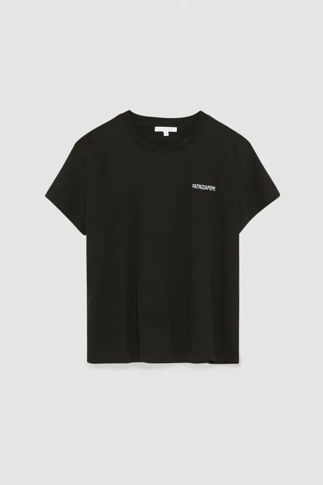 Patrizia Pepe Tops TShirt With Logo Black 8211 Women