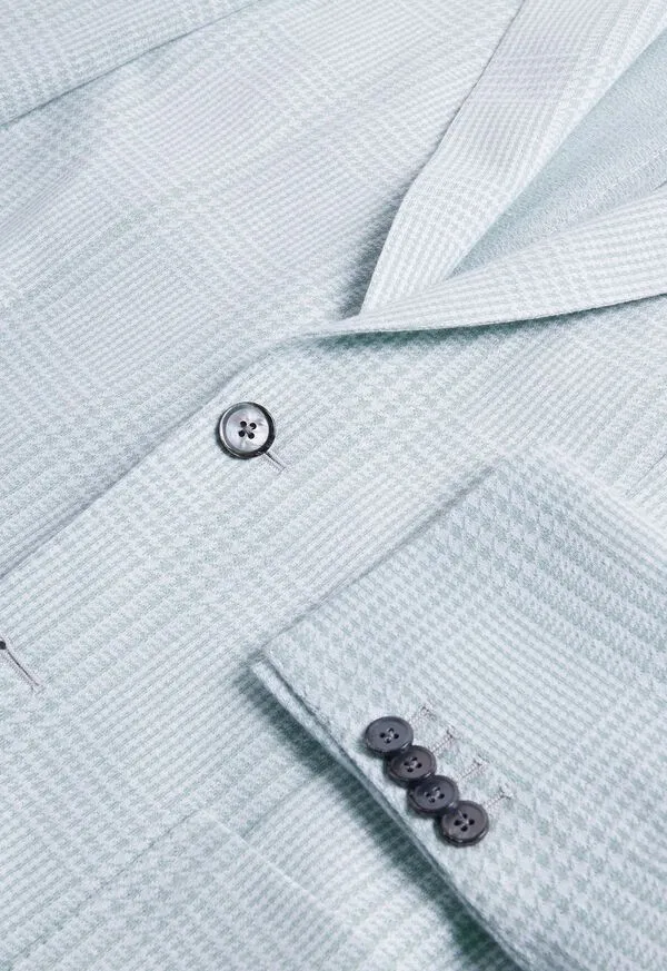 Paulstuart Linen and Cotton Plaid Jacket Mint Mens Blazers and Jackets Paulstuart Linen and Cotton Plaid Jacket Mint Mens Blazers and Jackets