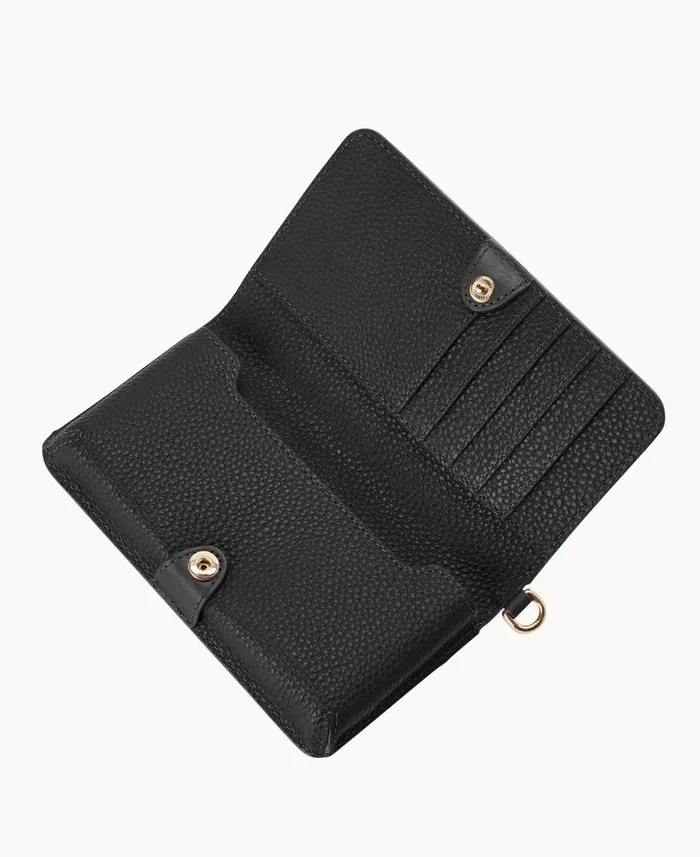 Pebble Grain Fey Phone Wristlet Black Black ManWoman Dooney and Bourke Wallets Pebble Grain Fey Phone Wristlet Black Black ManWoman Dooney and Bourke Wallets