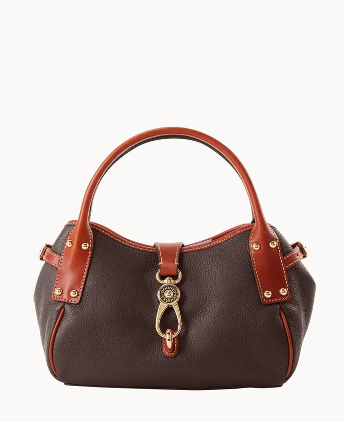 Pebble Grain Small Logo Lock Satchel Brown Tmoro Woman Dooney and Bourke Satchels Pebble Grain Small Logo Lock Satchel Brown Tmoro Woman Dooney and Bourke Satchels