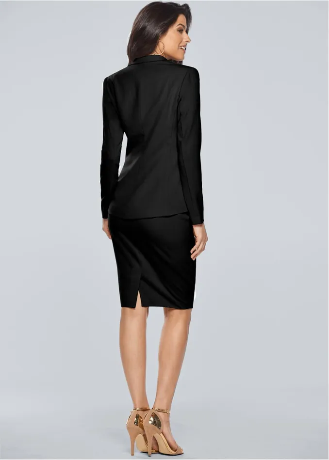 PENCIL SKIRT SUIT SET Black Women VENUS Blazers