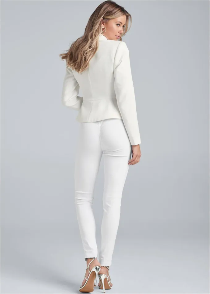PEPLUM SUIT JACKET Off White Women VENUS Jackets PEPLUM SUIT JACKET Off White Women VENUS Jackets