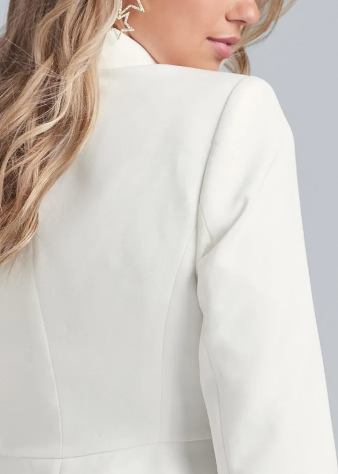PEPLUM SUIT JACKET Off White Women VENUS Jackets PEPLUM SUIT JACKET Off White Women VENUS Jackets