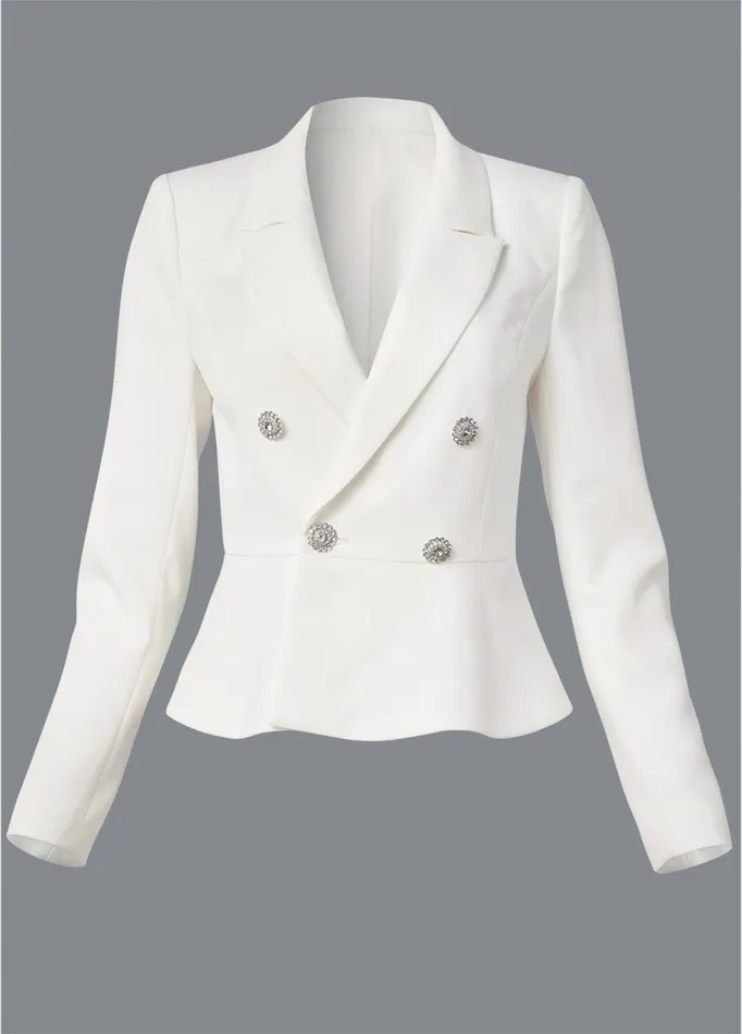 PEPLUM SUIT JACKET Off White Women VENUS Jackets PEPLUM SUIT JACKET Off White Women VENUS Jackets