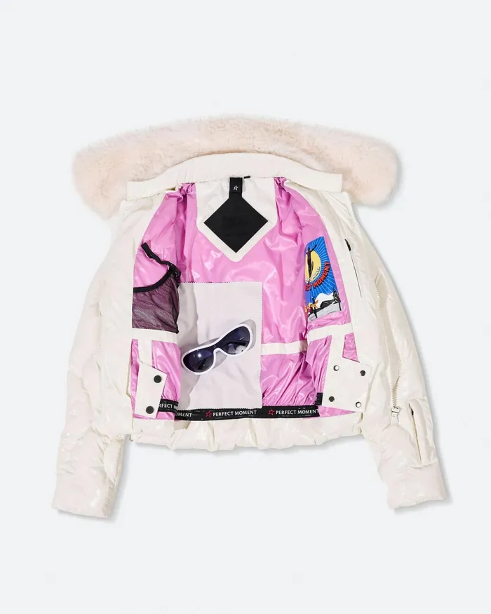 Perfect Moment Carving Quilted Down Jacket Antique White Women Ski Jackets