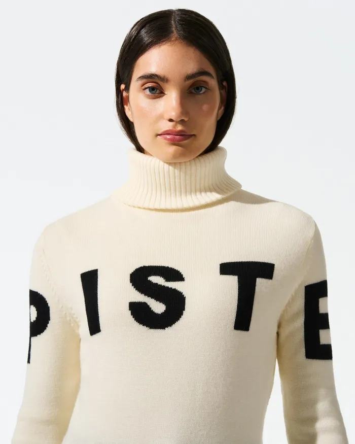 Perfect Moment Piste Merino Wool Sweater Snow White Women Tops