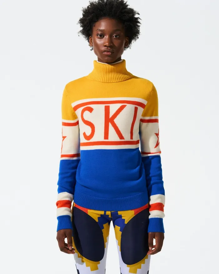 Perfect Moment Schild Merino Wool Sweater Canary Yellow Women Tops