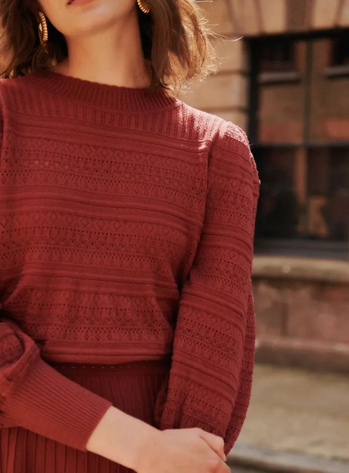 Petite Mendigote Meshes Fw24 Top Maille Milet Mahogany 8211 Women