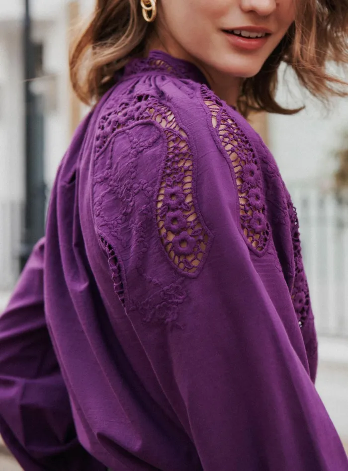 Petite Mendigote Tops Blouses Fw24 Chemise Takia Purple 8211 Women