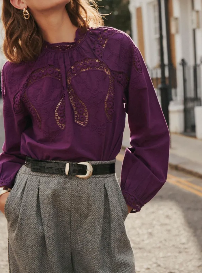Petite Mendigote Tops Blouses Fw24 Chemise Takia Purple 8211 Women