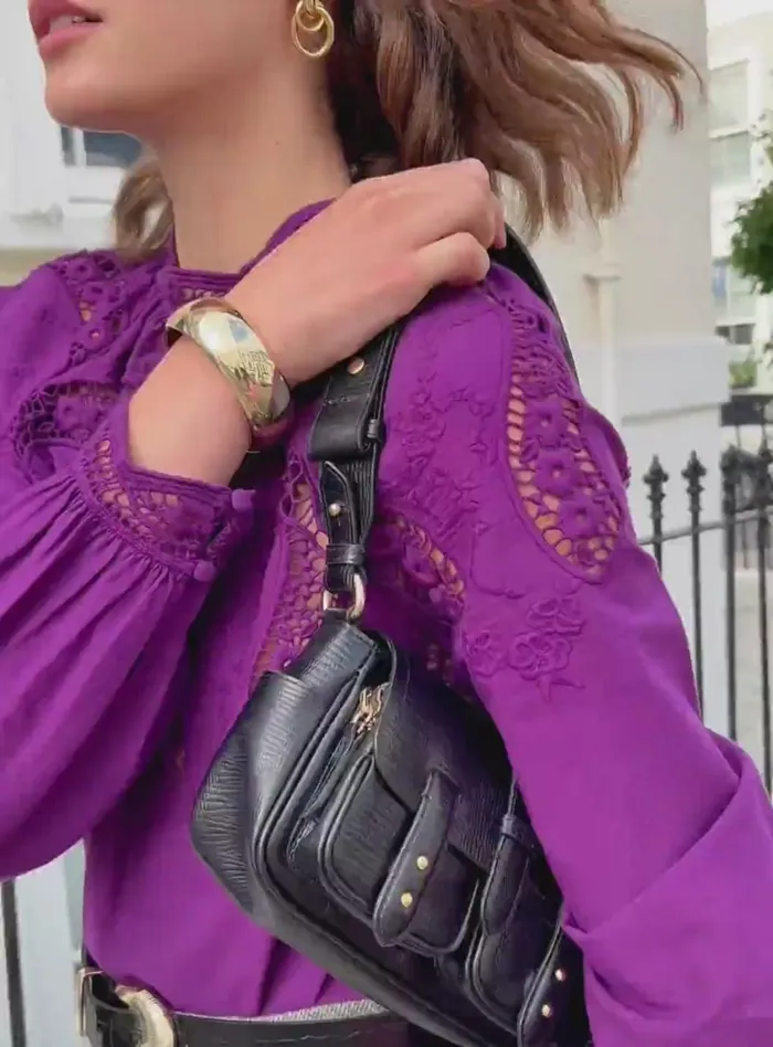Petite Mendigote Tops Blouses Fw24 Chemise Takia Purple 8211 Women