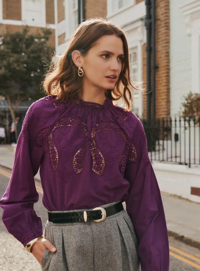 Petite Mendigote Tops Blouses Fw24 Chemise Takia Purple 8211 Women