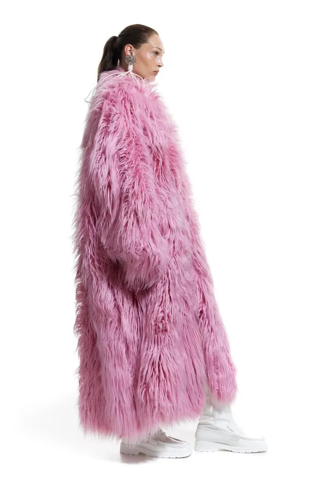 Pink Fur Maxi Coat Pink Women Bimba Y Lola Bimba Y Palomo Pink Fur Maxi Coat Pink Women Bimba Y Lola Bimba Y Palomo