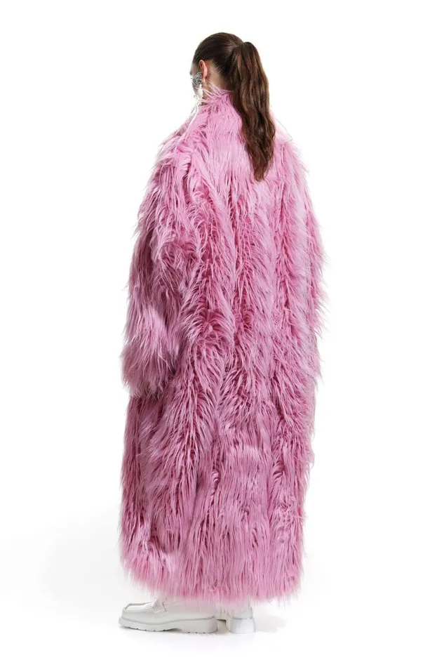 Pink Fur Maxi Coat Pink Women Bimba Y Lola Bimba Y Palomo Pink Fur Maxi Coat Pink Women Bimba Y Lola Bimba Y Palomo