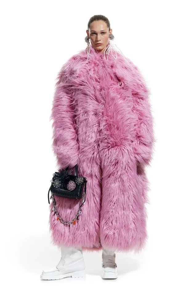 Pink Fur Maxi Coat Pink Women Bimba Y Lola Bimba Y Palomo Pink Fur Maxi Coat Pink Women Bimba Y Lola Bimba Y Palomo