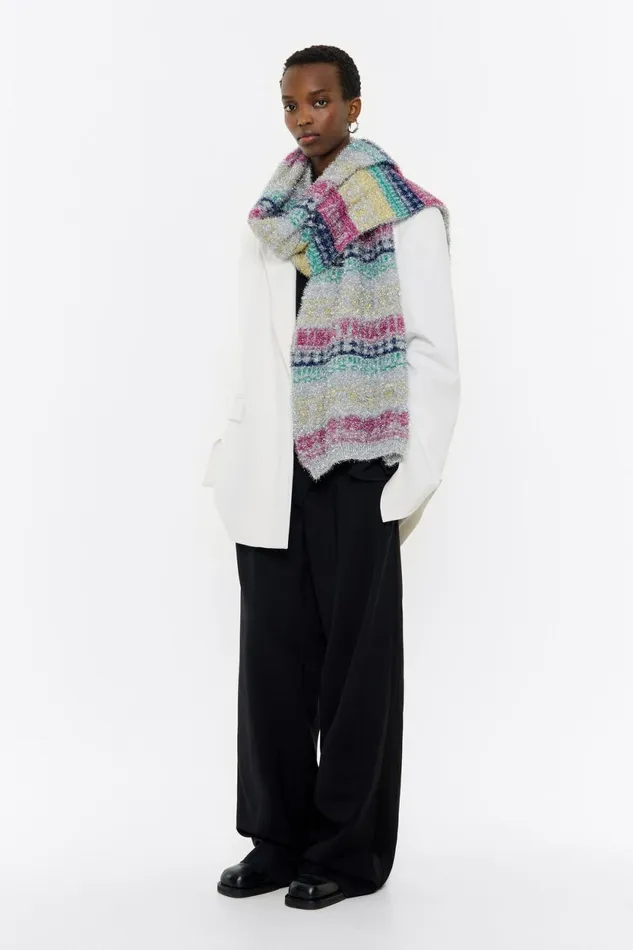 Pink Lurex Jacquard Scarf Fuchsia Women Bimba Y Lola Knit Scarves Pink Lurex Jacquard Scarf Fuchsia Women Bimba Y Lola Knit Scarves
