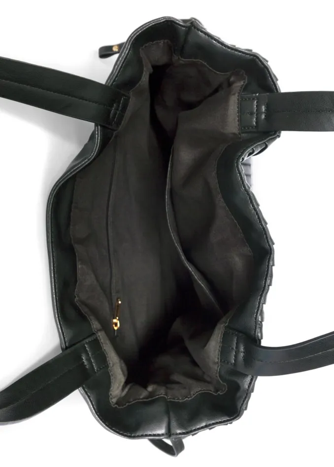 PLEATED TOTE BAG Black Women VENUS Handbags