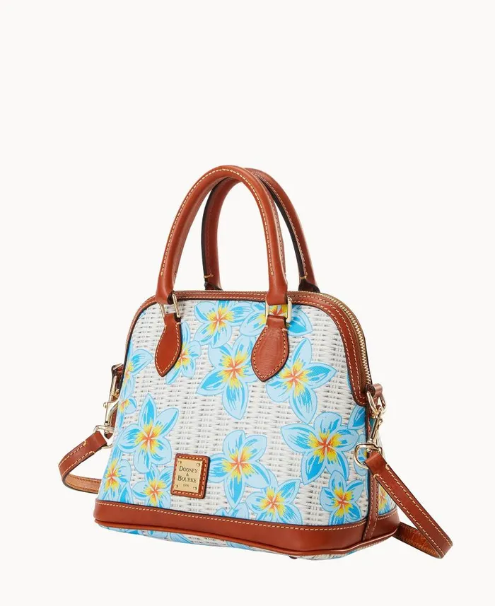 Plumeria Satchel Sky Blue White Woman Dooney and Bourke Satchels Plumeria Satchel Sky Blue White Woman Dooney and Bourke Satchels