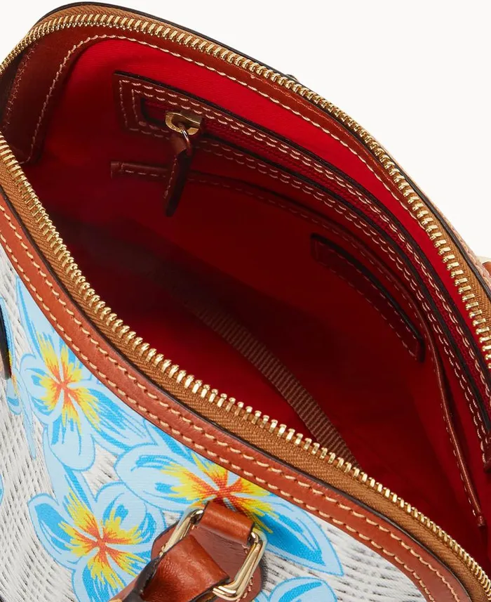 Plumeria Satchel Sky Blue White Woman Dooney and Bourke Satchels Plumeria Satchel Sky Blue White Woman Dooney and Bourke Satchels