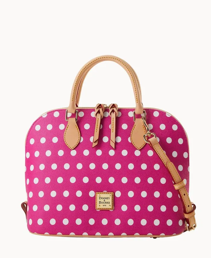Polka Dot Zip Zip Satchel Fuchsia Woman Dooney and Bourke Satchels